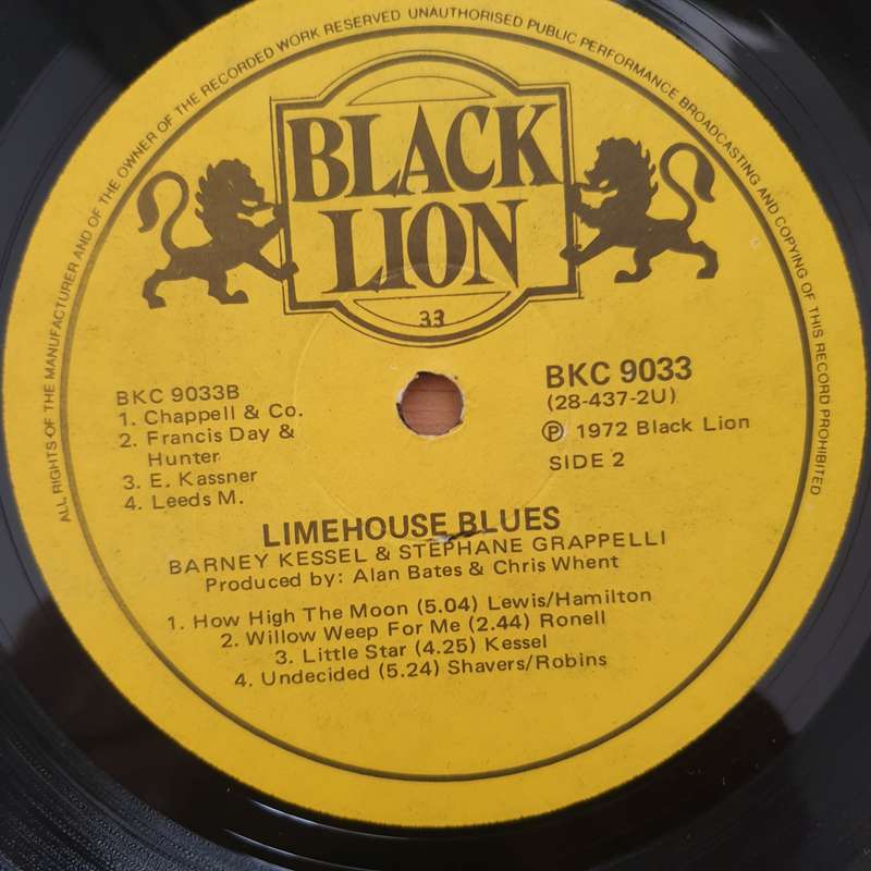 Barney Kessel & Stéphane Grappelli  Limehouse - Vinyl LP Record - Very-Good+ Quality (VG+) (v...