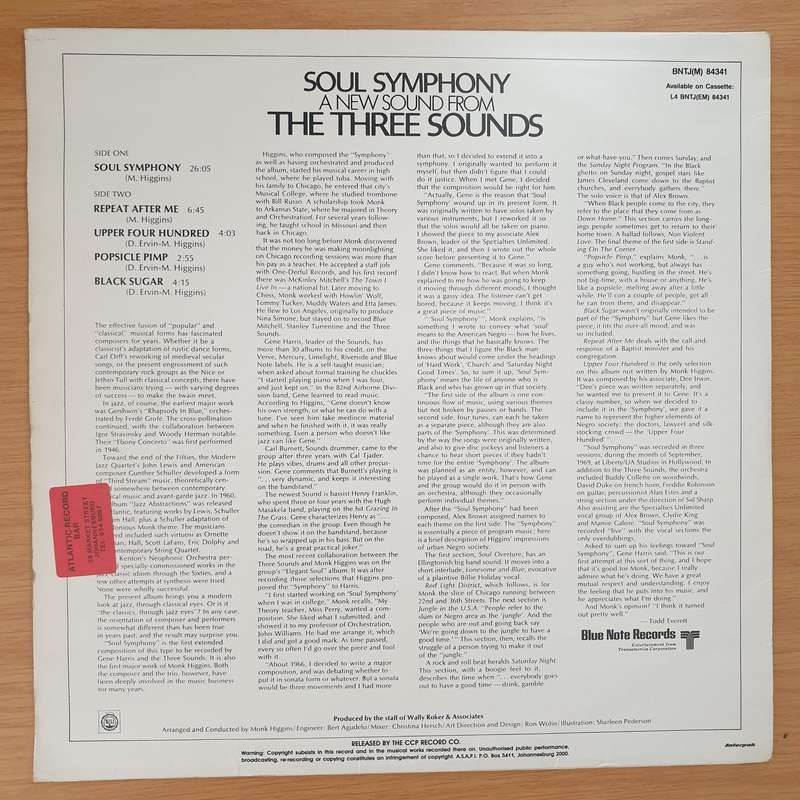 The Three Sounds  Soul Symphony (Blue Note) - Vinyl LP Record - Very-Good+ Quality (VG+) (very...