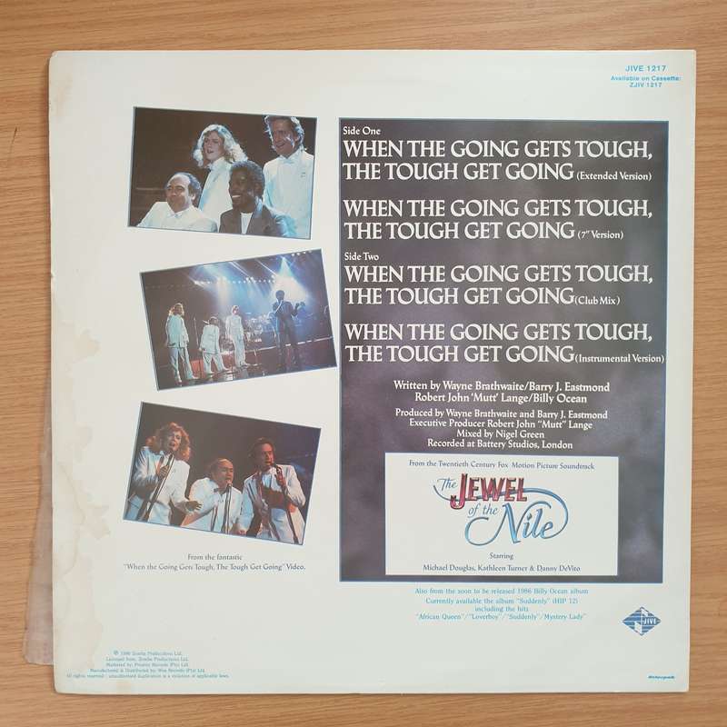 Billy Ocean  When The Going Gets Tough, The Tough Get Going  - Vinyl LP Record - Very-Good+...