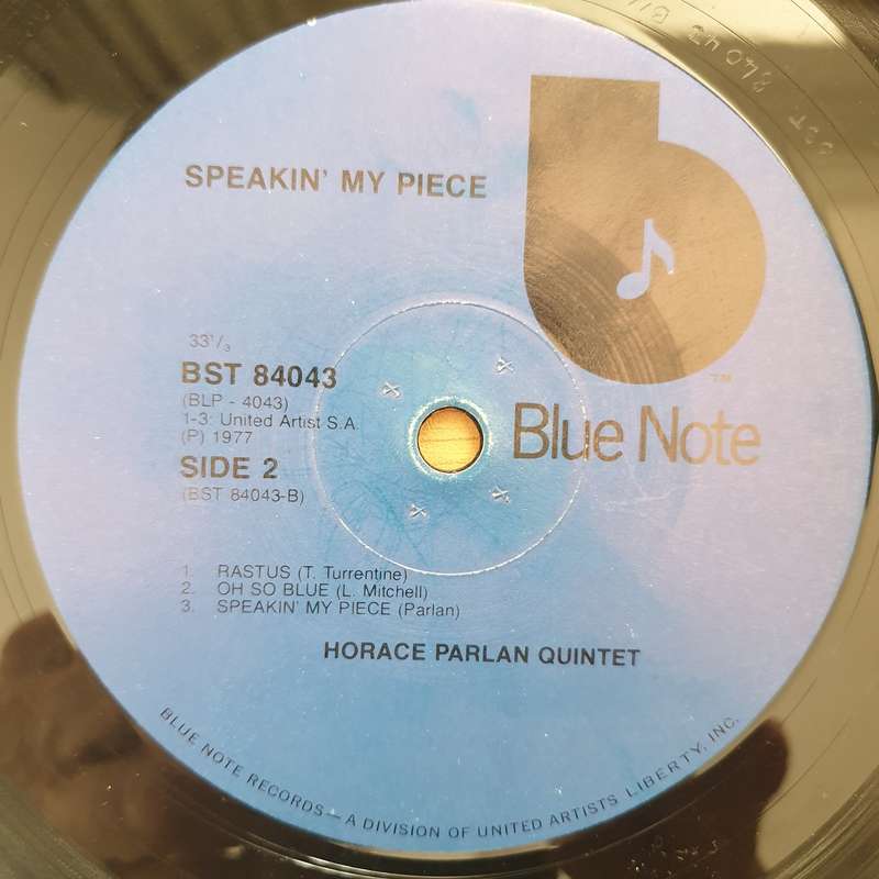 Horace Parlan Quintet  Speakin' My Piece (Blue Note) - Vinyl LP Record - Very-Good- Quality...