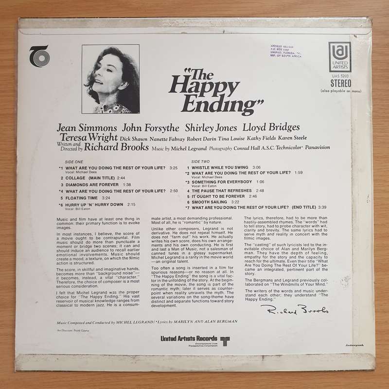 The Happy Ending (Original Motion Picture Score) - Michel Legrand  Vinyl LP Record - Very-Good...