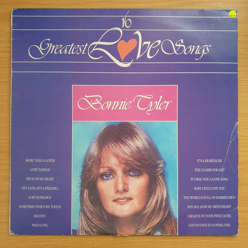 Bonnie Tyler - 16 Greatest Love Songs  Vinyl LP Record - Very-Good+ Quality (VG+) (verygoodplus)
