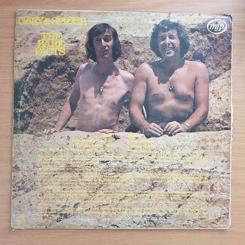Gary & Spider - The Bare Facts (Rare SA)  Vinyl LP Record - Very-Good+ Quality (VG+) (verygood...