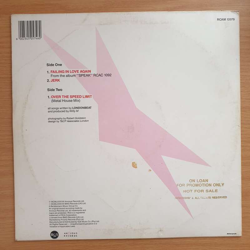 Londonbeat  Failing In Love Again  Vinyl LP Record - Very-Good+ Quality (VG+) (verygoodplus)
