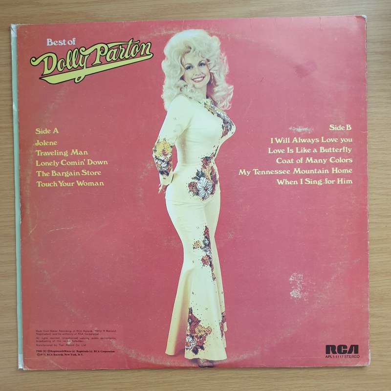 Dolly Parton  Best Of Dolly Parton  Vinyl LP Record - Very-Good+ Quality (VG+) (verygoodplus)