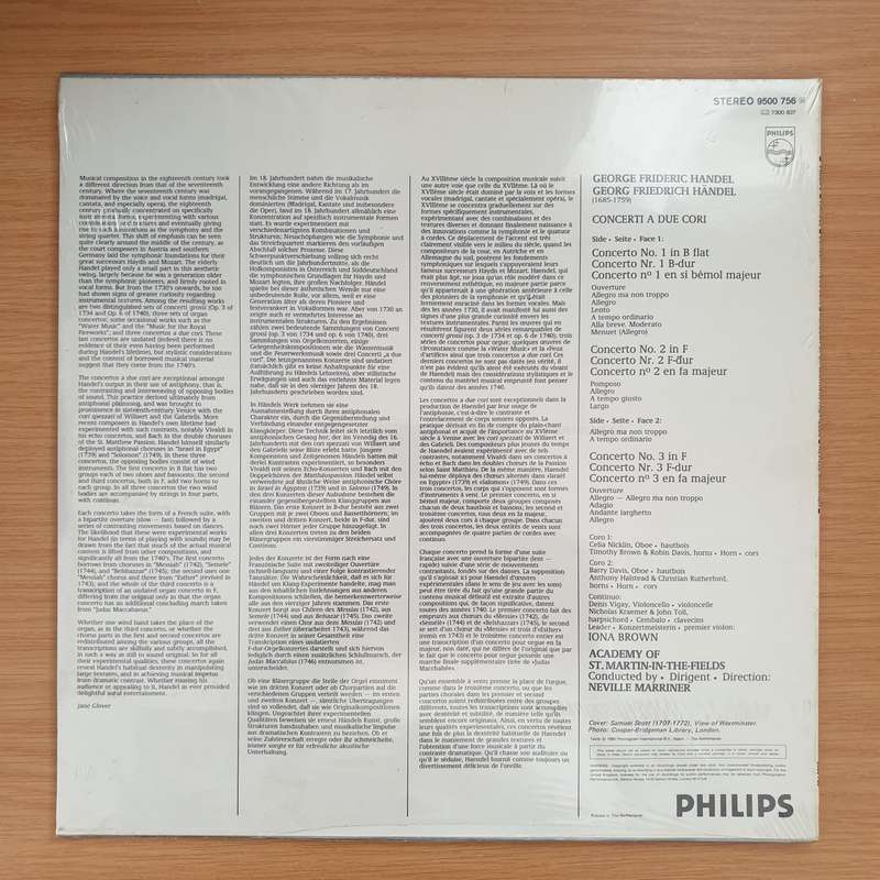 Handel - Academy Of St. Martin-in-the-Fields, Neville Marriner  Concerti A Due Cori - Vinyl LP...