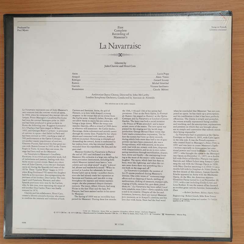 Massenet - La Navarraise - Lucia Popp, Alain Vanzo, Gerard Souzay, Vicente Sardinero, Michel Sén...