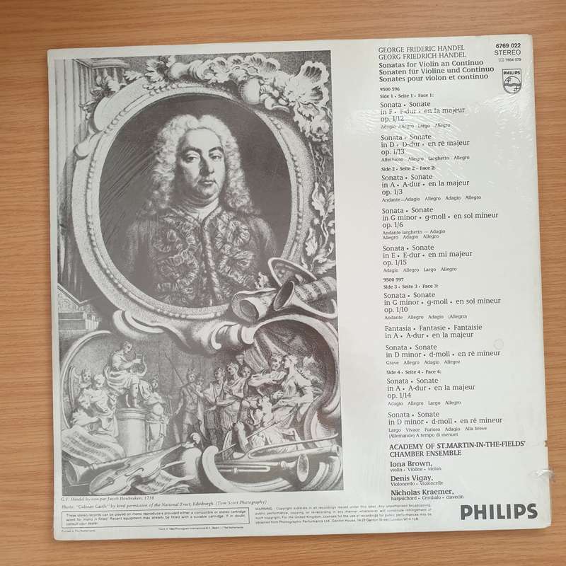 Handel - Academy Of St. Martin-in-the-Fields  Violin Sonatas - Violinsonaten - Double Vinyl LP...