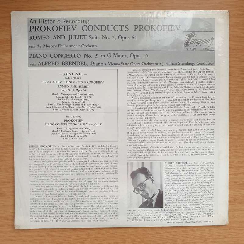 Prokofiev  Prokofiev Conducts Prokofiev; Romeo & Juliet / Piano Concerto No. 5   Vinyl LP R...
