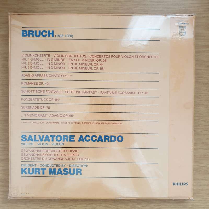 Bruch - Salvatore Accardo, Gewandhausorchester Leipzig, Kurt Masur  Complete Works For Viol...