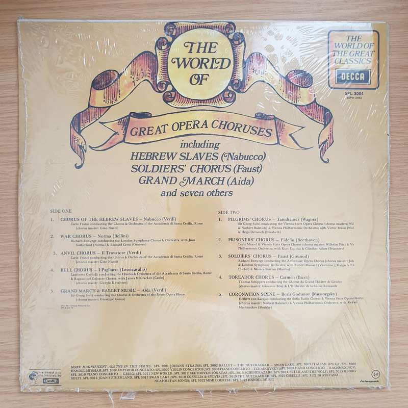 The World of Great Opera Choruses   Vinyl LP Record Sealed