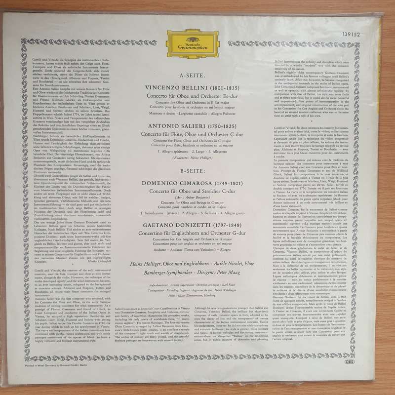 Virtuose Oboenkonzerte - Heinz Holliger · Bamberger Symphoniker · Peter Maag  Vinyl LP Recor...