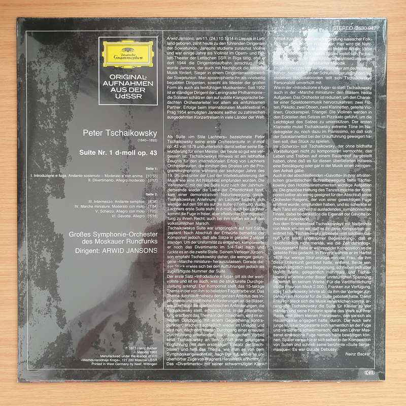 Tschaikowsky - Peter Tschaikowsky - Arwid Jansons, Großes Symphonie-Orchester Des Moskauer Rundf...
