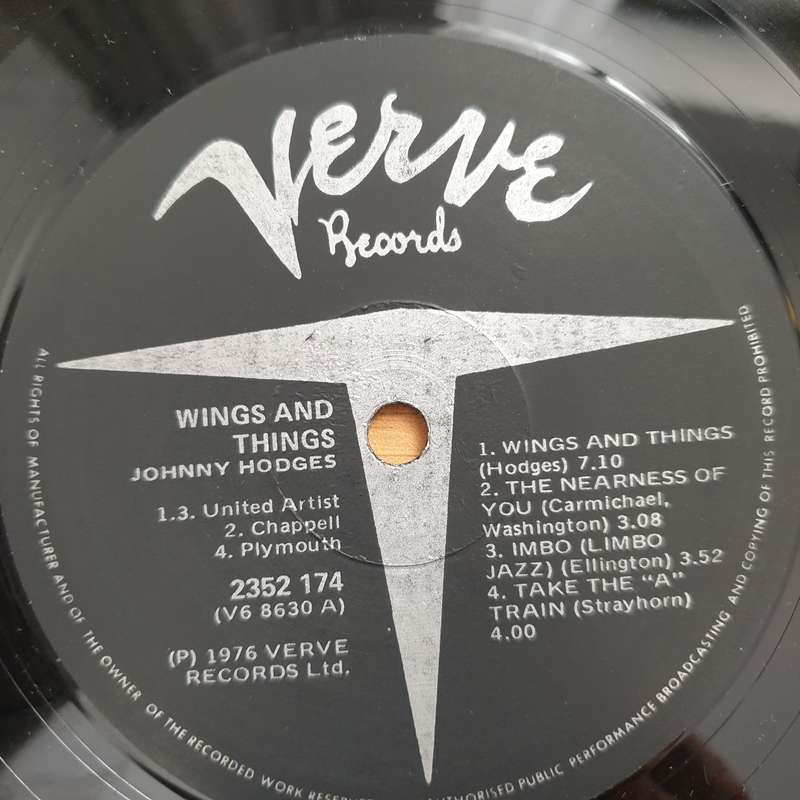 Johnny Hodges / Wild Bill Davis  Wings & Things - Vinyl LP Record - Very-Good+ Quality (VG+)