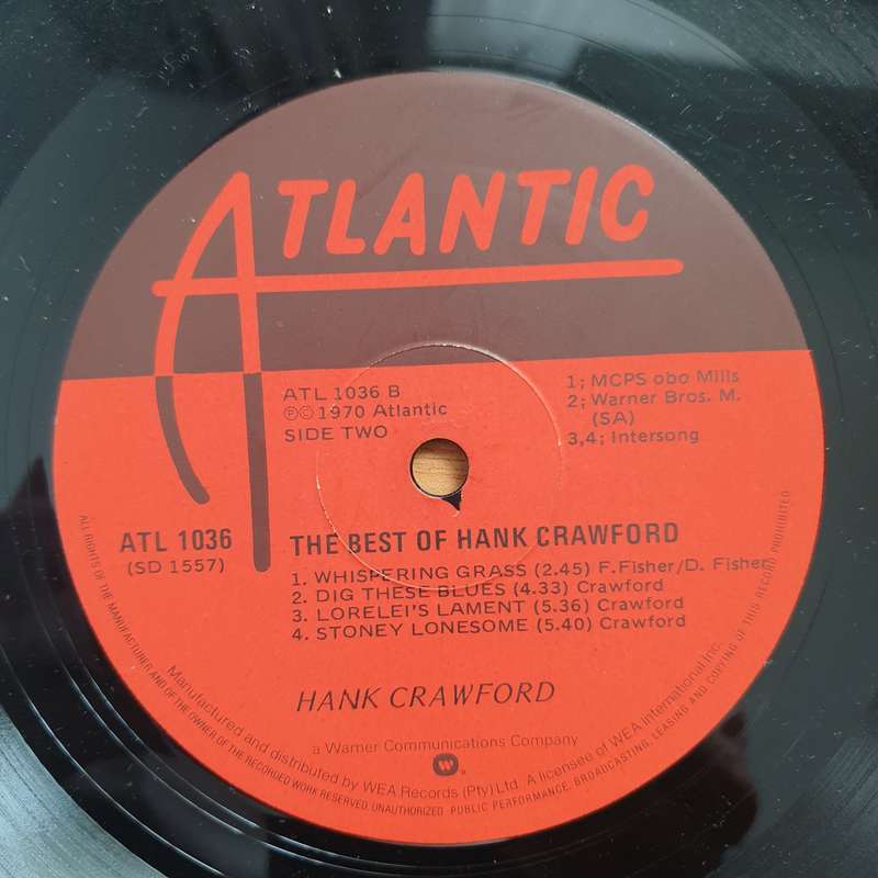 Hank Crawford  The Best Of Hank Crawford - Vinyl LP Record - Very-Good+ Quality (VG+)