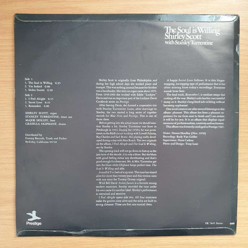 Shirley Scott Trio With Stanley Turrentine  The Soul Is Willing - Vinyl LP Record - Very-Good+...