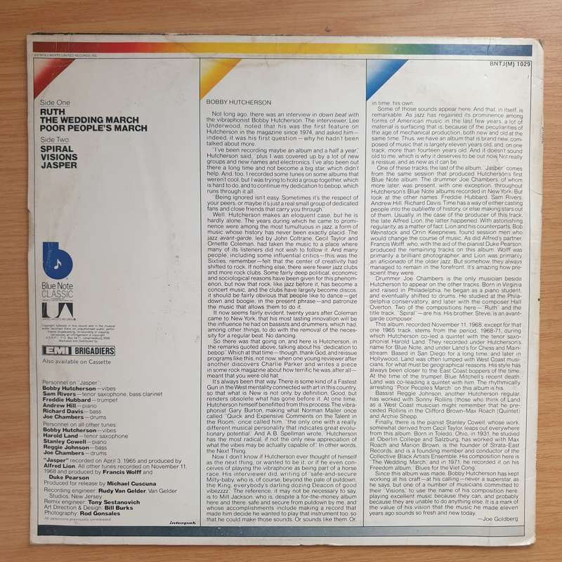 Bobby Hutcherson  Spiral (Blue Note) - Vinyl LP Record - Very-Good+ Quality (VG+)