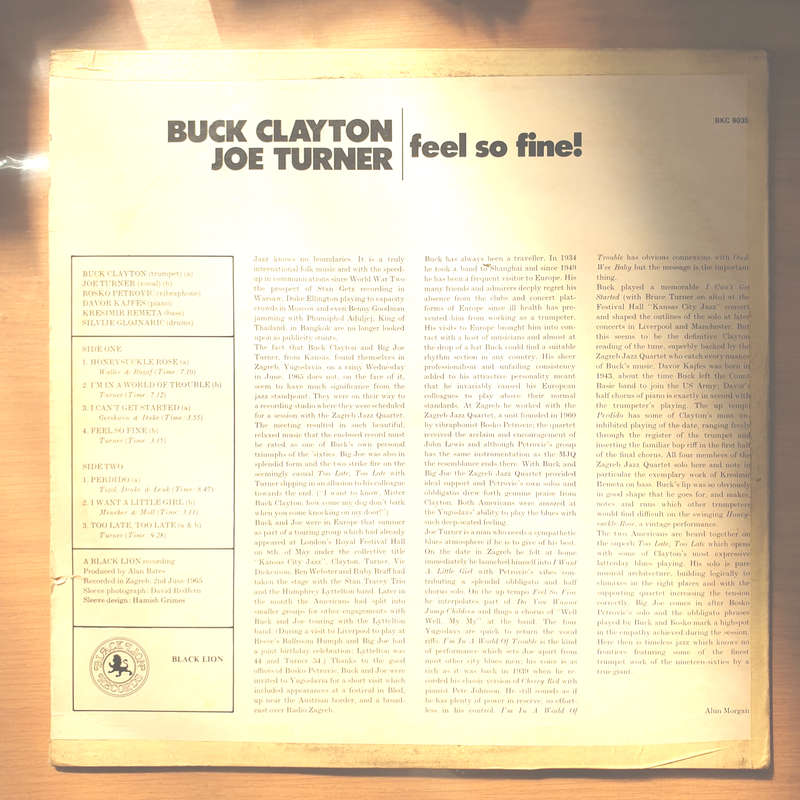 Buck Clayton, Joe Turner  Feel So Fine! - Vinyl LP Record - Very-Good+ Quality (VG+) (verygood...
