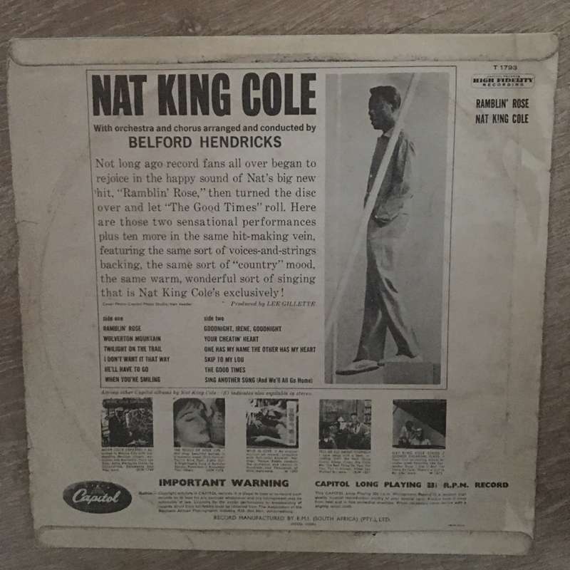 Nat King Cole - Ramblin' Rose - Vinyl LP Record - Opened  - Fair Quality (F)
