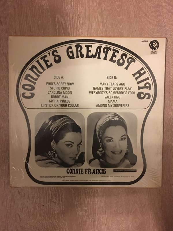 Connie Francis - Connie's Greatest Hits - Vinyl LP Record - Opened  - Very-Good+ Quality (VG+)