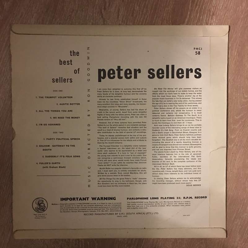 Peter Sellers - The Best of Sellers - Vinyl LP Record - Opened  - Very-Good Quality (VG)