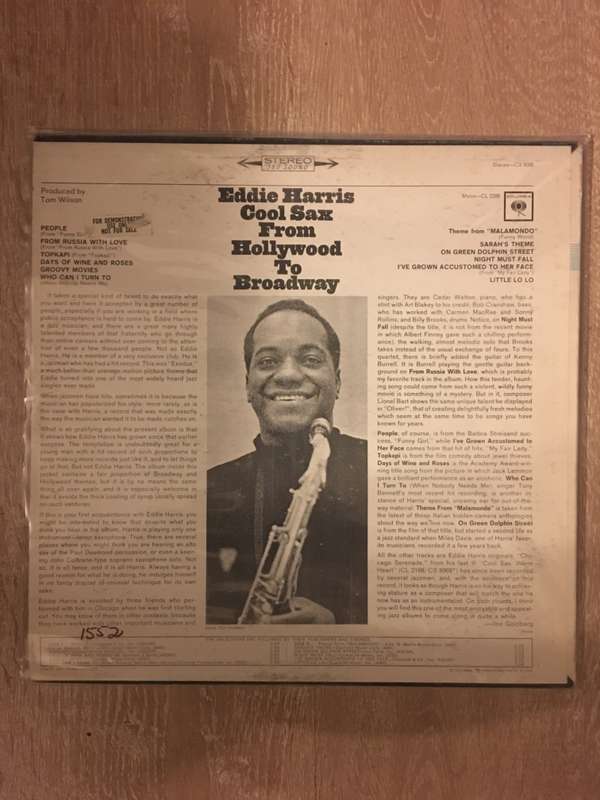 Eddie Harris - Cool Sax From Hollywood to Broadway  - Vinyl LP Record - Opened  - Very-Good+ Q...