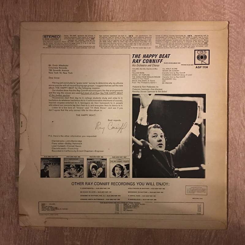 Ray Conniff - The Happy Beat - Vinyl Record - Opened  - Very-Good+ Quality (VG+)