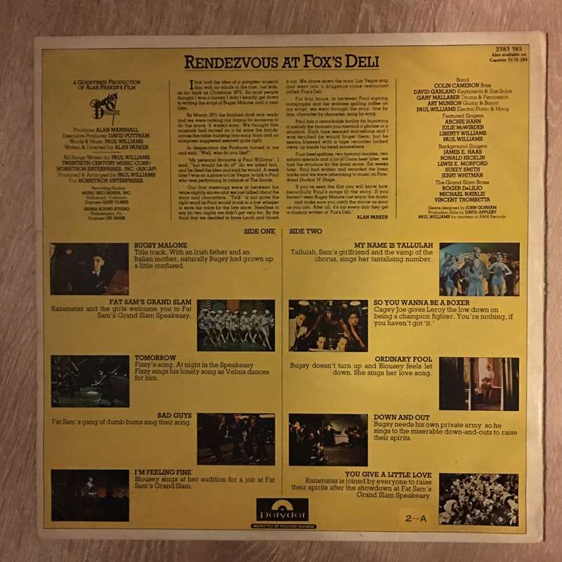 Bugsy Malone Original Soundtrack - Vinyl LP Record  (VG-)