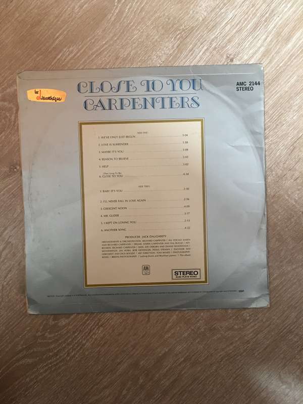Carpenters - Close To You - Vinyl LP Record - Opened  - Very-Good Quality (VG)