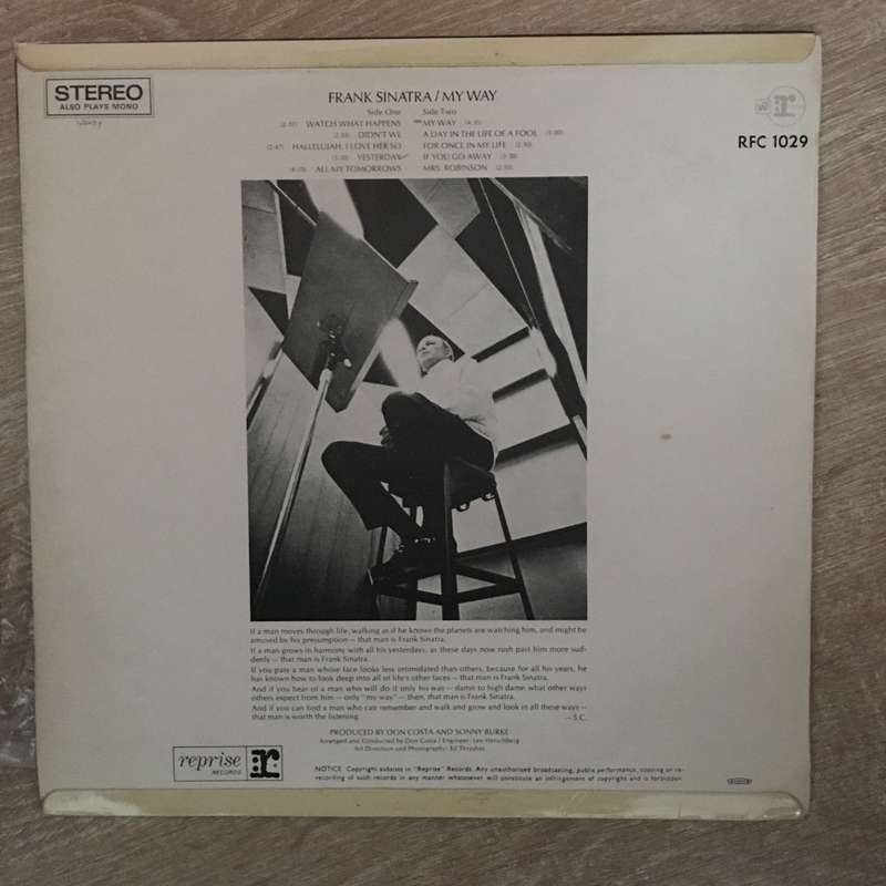 Frank Sinatra - My Way - Vinyl LP Record - Opened  - Very-Good- Quality (VG-)
