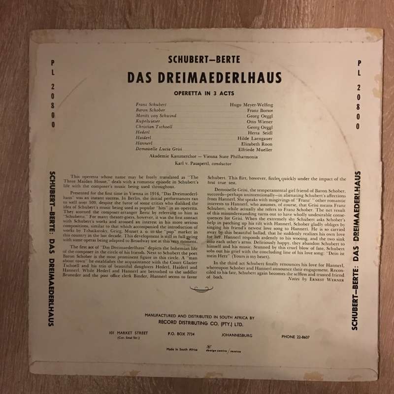 Das Dreimaederlhaus - The Three Maiden House - Opera in 3 Acts - Vinyl LP Record - Opened  - Very...