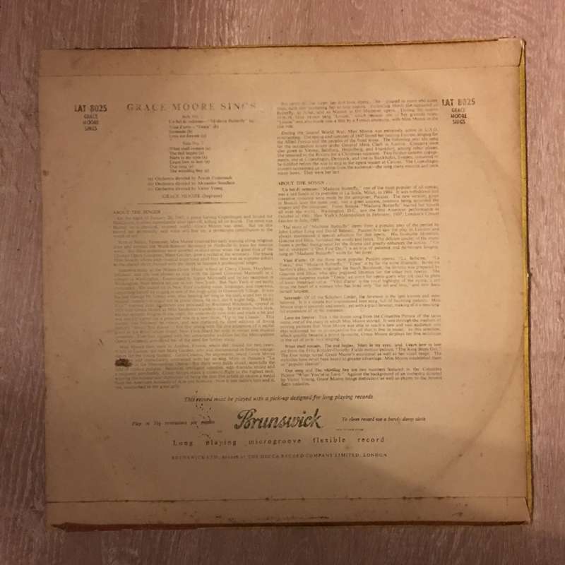 Grace Moore - Vinyl LP Record - Opened  - Very-Good- Quality (VG-)