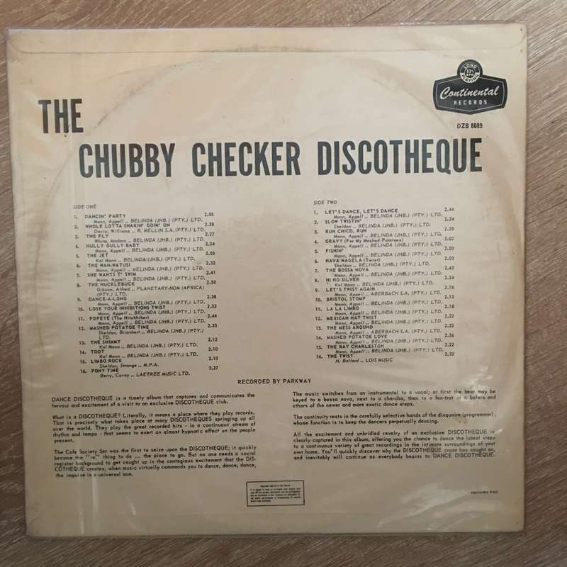 Chubby Checker  The Chubby Checker Discotheque 16 RPM - Vinyl Record - Opened  - Fair Quali...