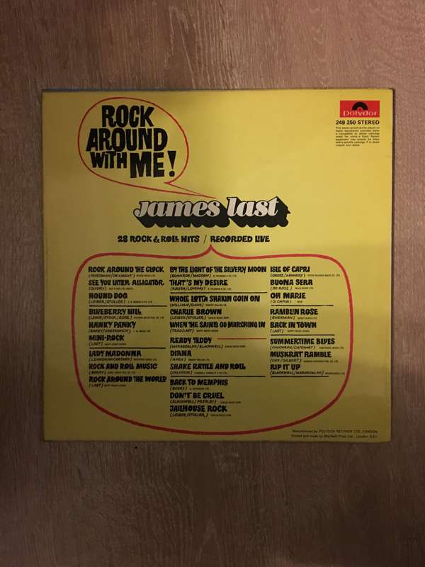 James Last - Rock Around With Me - 28 Rock & Roll Hits - Recorded Live - Vinyl LP Record - Opened...