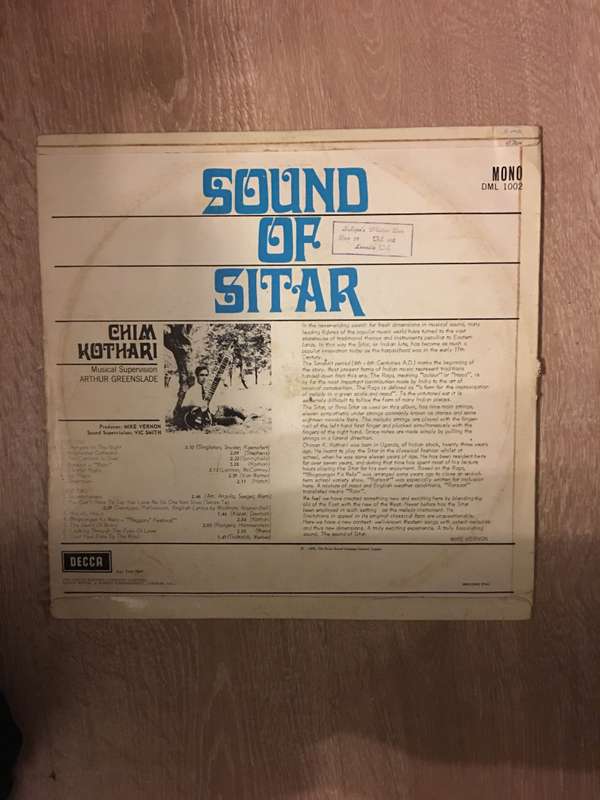 Chim Kothari - Sound of Sitar - Vinyl LP Record - Opened  - Good+ Quality (G+)