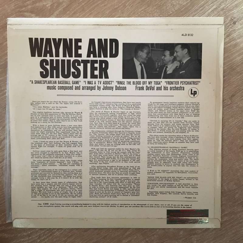 Wayne And Shuster - In Person Comedy Performance - Vinyl LP Record - Opened  - Very-Good+ Qual...
