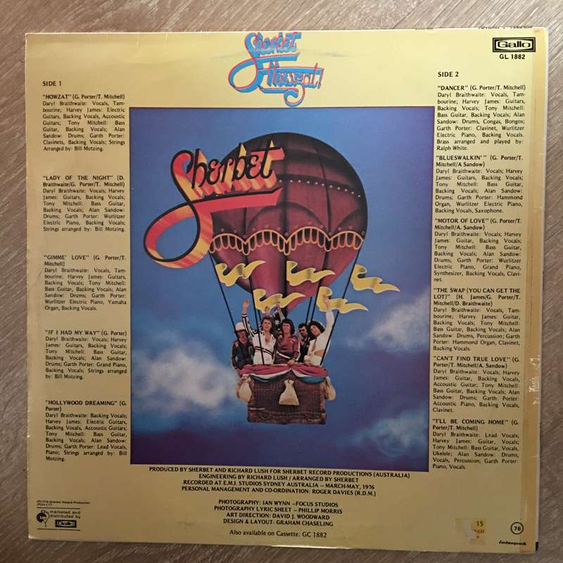 Sherbet - Howzat - Vinyl LP Record - Opened  - Very-Good- Quality (VG-)