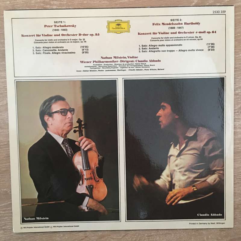 Mendelssohn, Tschaikowsky - Violinkonzerte  - Nathan Milstein, Claudio Abbado - Wiener Philharmon...