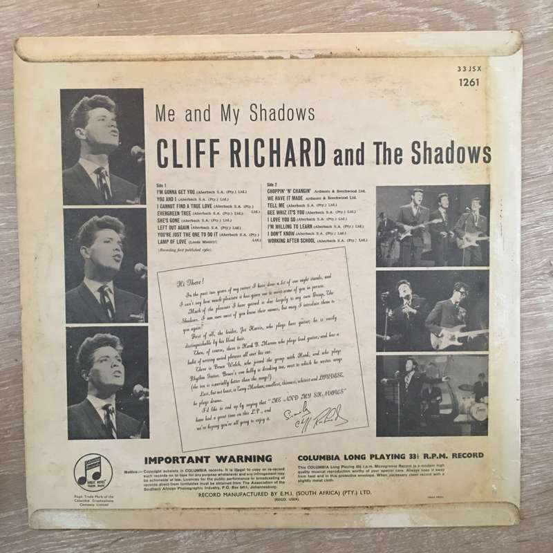 Cliff Richard And The Shadows  Me And My Shadows -  Vinyl Record - Opened  - Very-Good+ Qua...