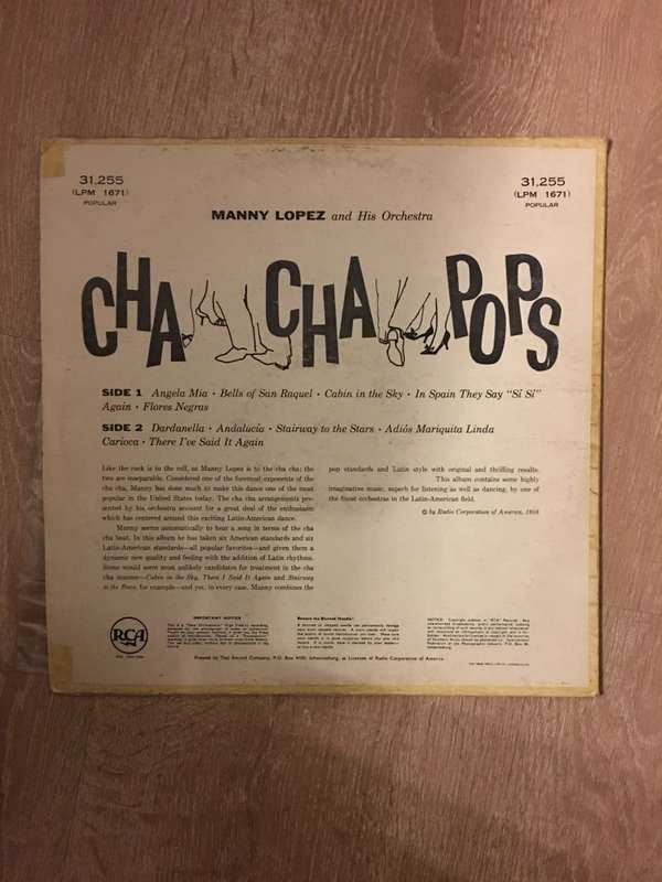 Manny Lopez Orchestra - Cha Cha Pops - Vinyl LP Record - Opened  - Very-Good+ Quality (VG+)