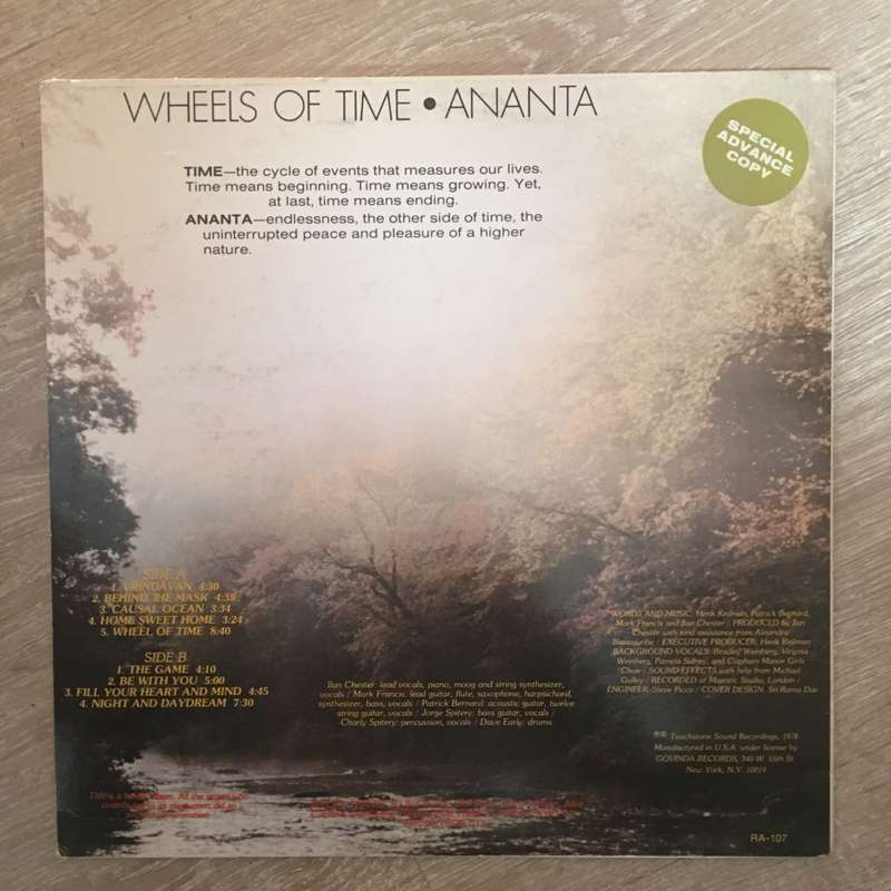 Ananta - Wheels Of Time - Vinyl Record - Opened  - Very-Good+ Quality (VG+)