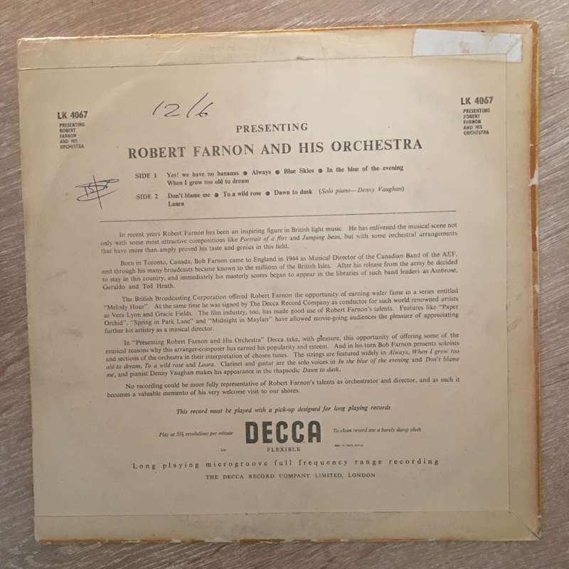 Robert Farnon And His Orchestra  - Vinyl LP Record - Opened  - Very-Good Quality (VG)