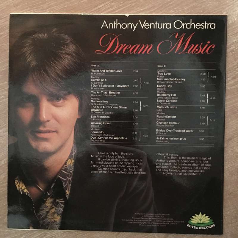 Anthony Ventura - Dream Music - Vinyl LP Record - Opened  - Very-Good+ Quality (VG+)