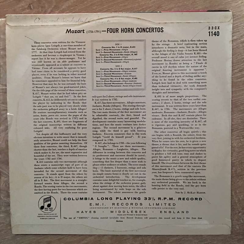Mozart - Dennis Brain And The Philharmonia Orchestra Conducted By Herbert von Karajan  Horn...