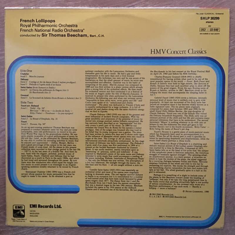 Beecham Conducts French Lollipops - Vinyl LP Record - Opened  - Very-Good Quality (VG)