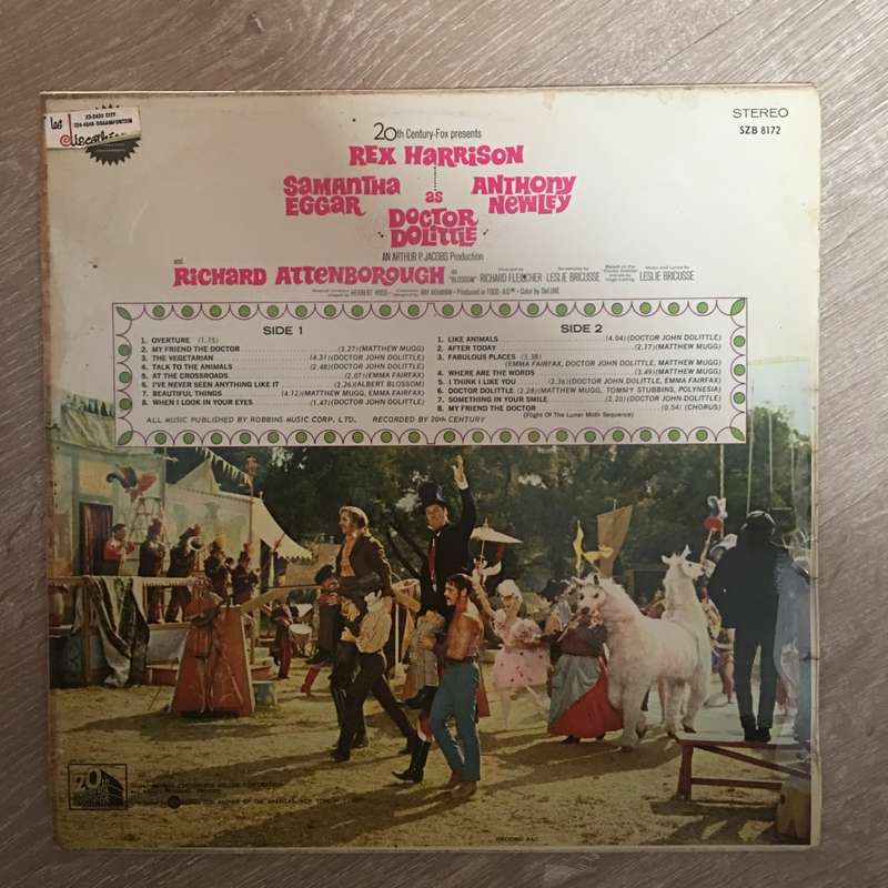 Doctor Dolittle (Original Soundtrack) - Vinyl Record - Opened  - Very-Good+ Quality (VG+)