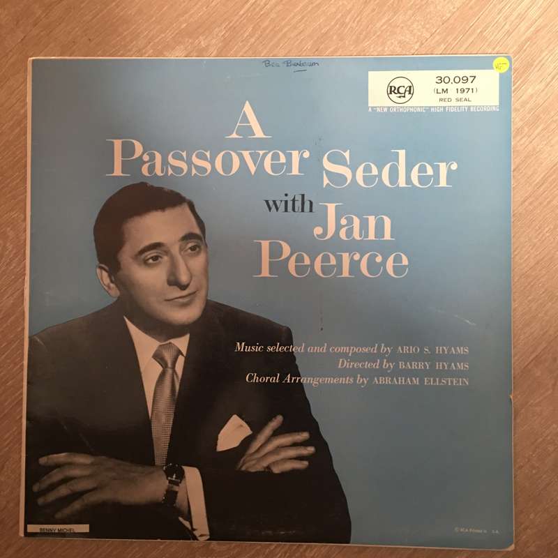 A Passover Seder With Jan Peerce - Vinyl LP Record - Opened  - Very-Good- Quality (VG-)