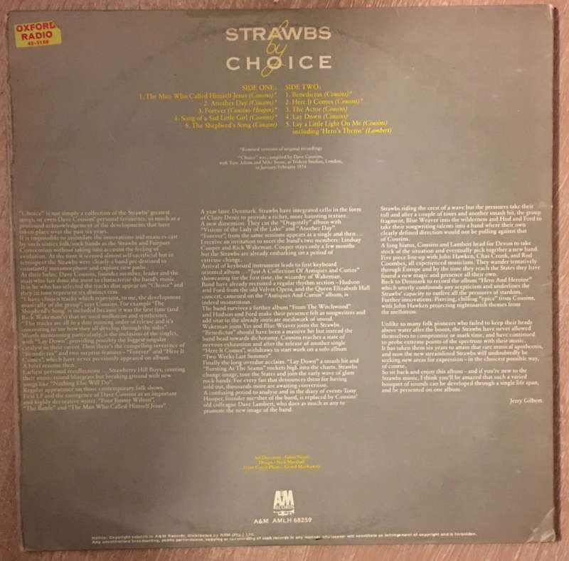 Strawbs - By Choice - Vinyl LP Record - Very-Good+ Quality (VG+)