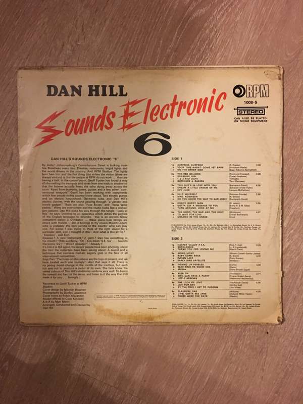 Dan Hill  - Sounds Electronic 6 - Vinyl LP Record - Opened  - Very-Good+ Quality (VG+)