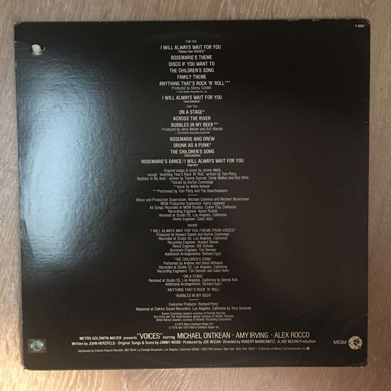 Voices (Selections From The Motion Picture Soundtrack) - Jimmy Webb   Vinyl LP Record VG+)
